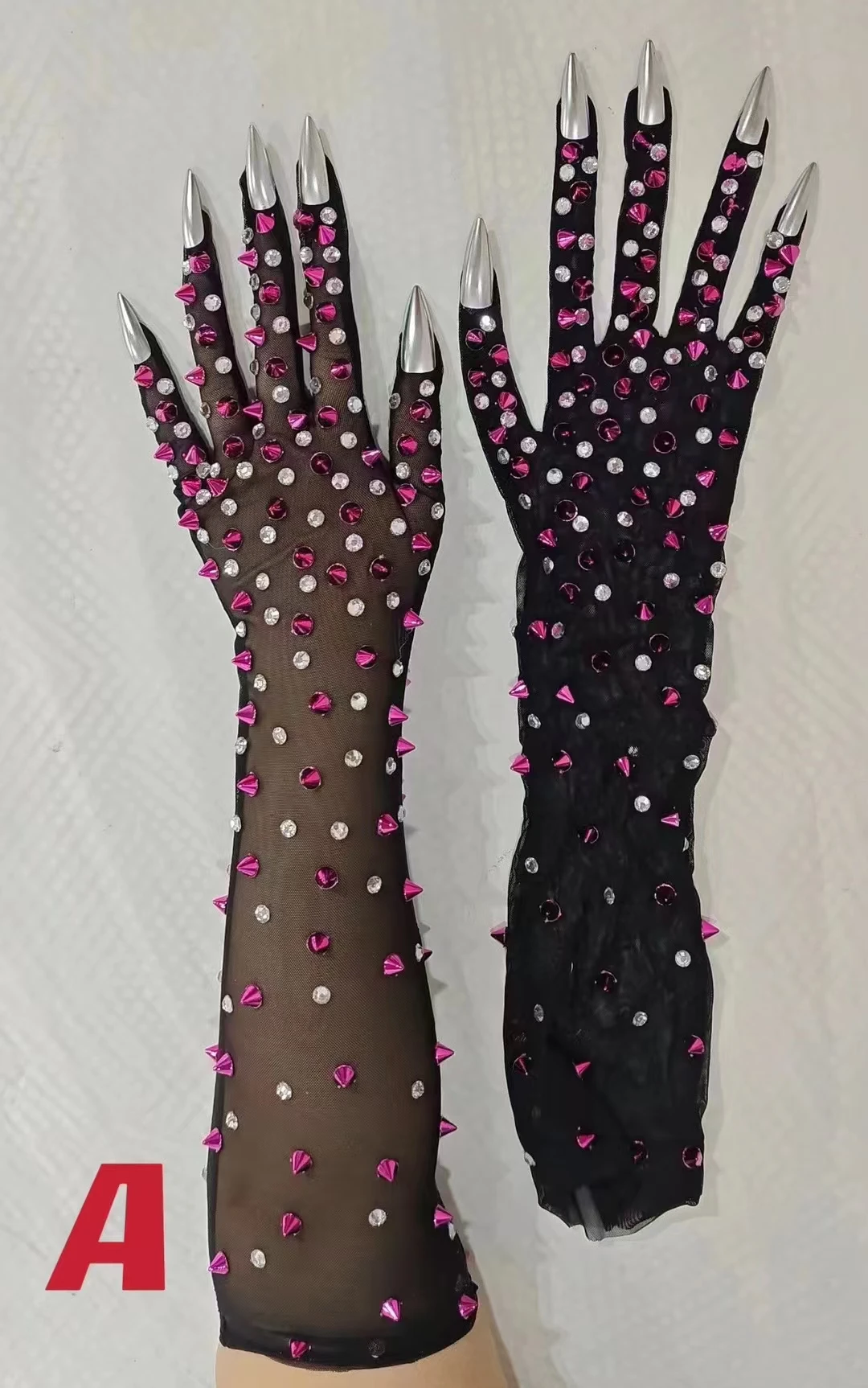 Блестящие прозрачные сетчатые длинные перчатки танцор певец аксессуары для