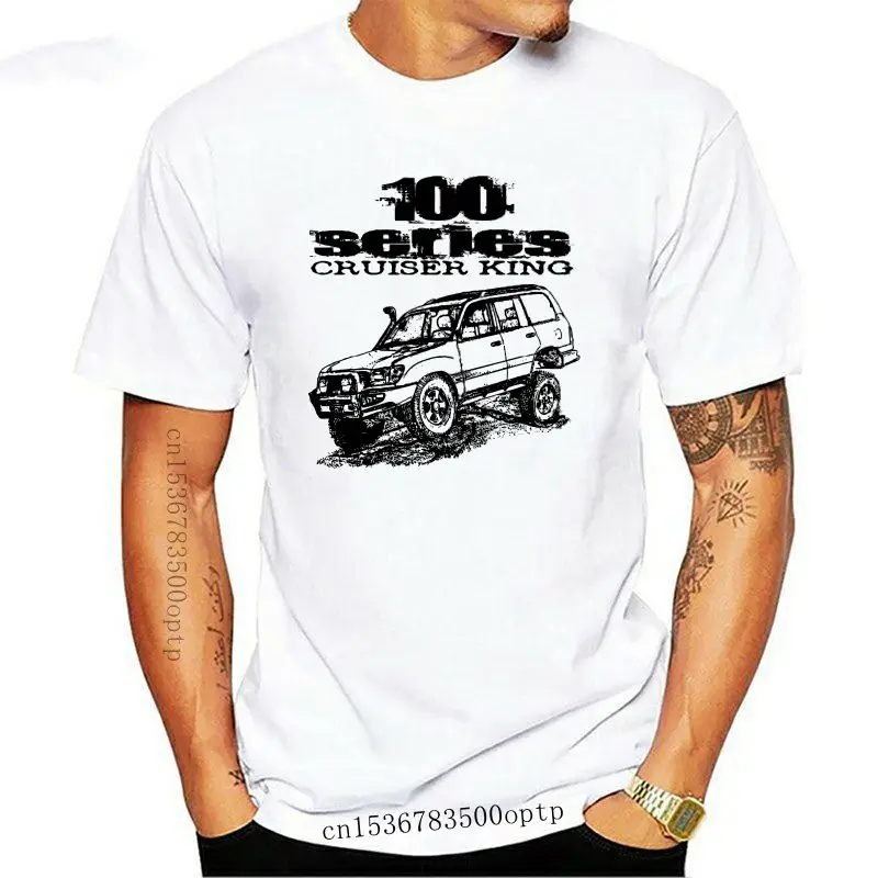

Ropa de manga corta con cuello redondo para hombre, diseño de Cruiser King de la serie 2021, imagen de Land Cruiser UZJ100, nove