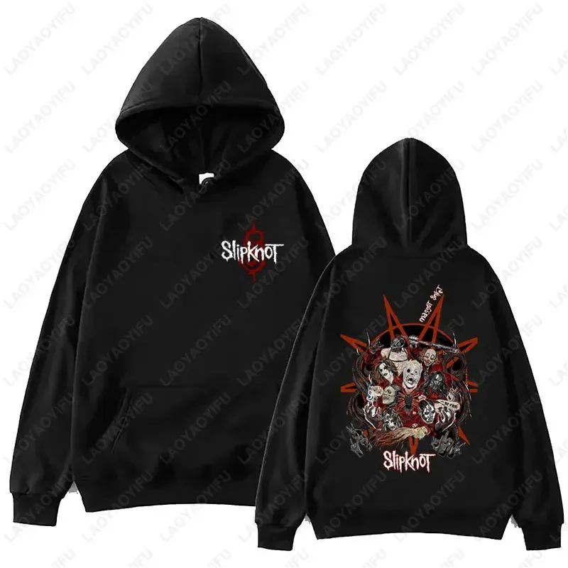 Фото Новый ретро повседневный стиль S-Slipknot рок-группа для женщин и мужчин толстовки с капюшоном повседневная одежда с капюшоном теплая уличная одежда пуловеры топ №5