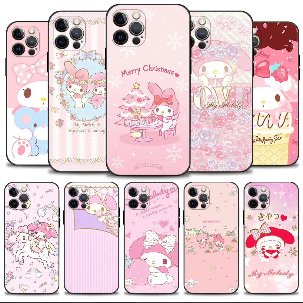 

My Melody Pink Christmas Tree Phone Case For Apple iPhone 14 13 12 11 Pro Max 13 12 Mini XS Max XR X 7 8 6 6S Plus Cover