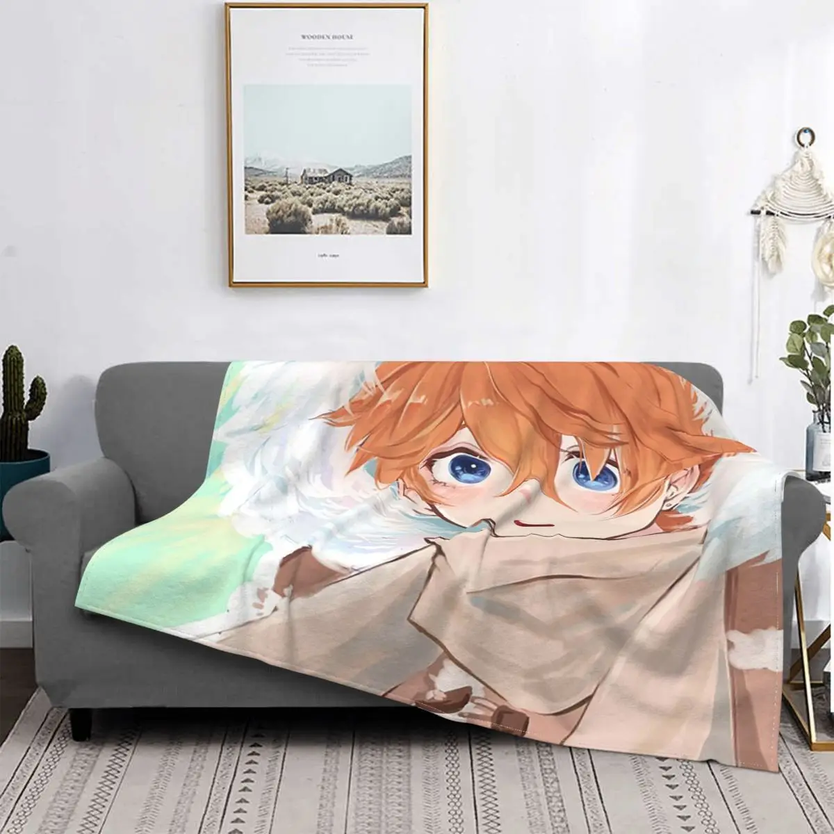

Tartaglia Childe Genshin Impact Blankets Sofa Cover Fleece Spring/Autumn Ajax Warm Throw Blanket for Home Outdoor Bedspreads