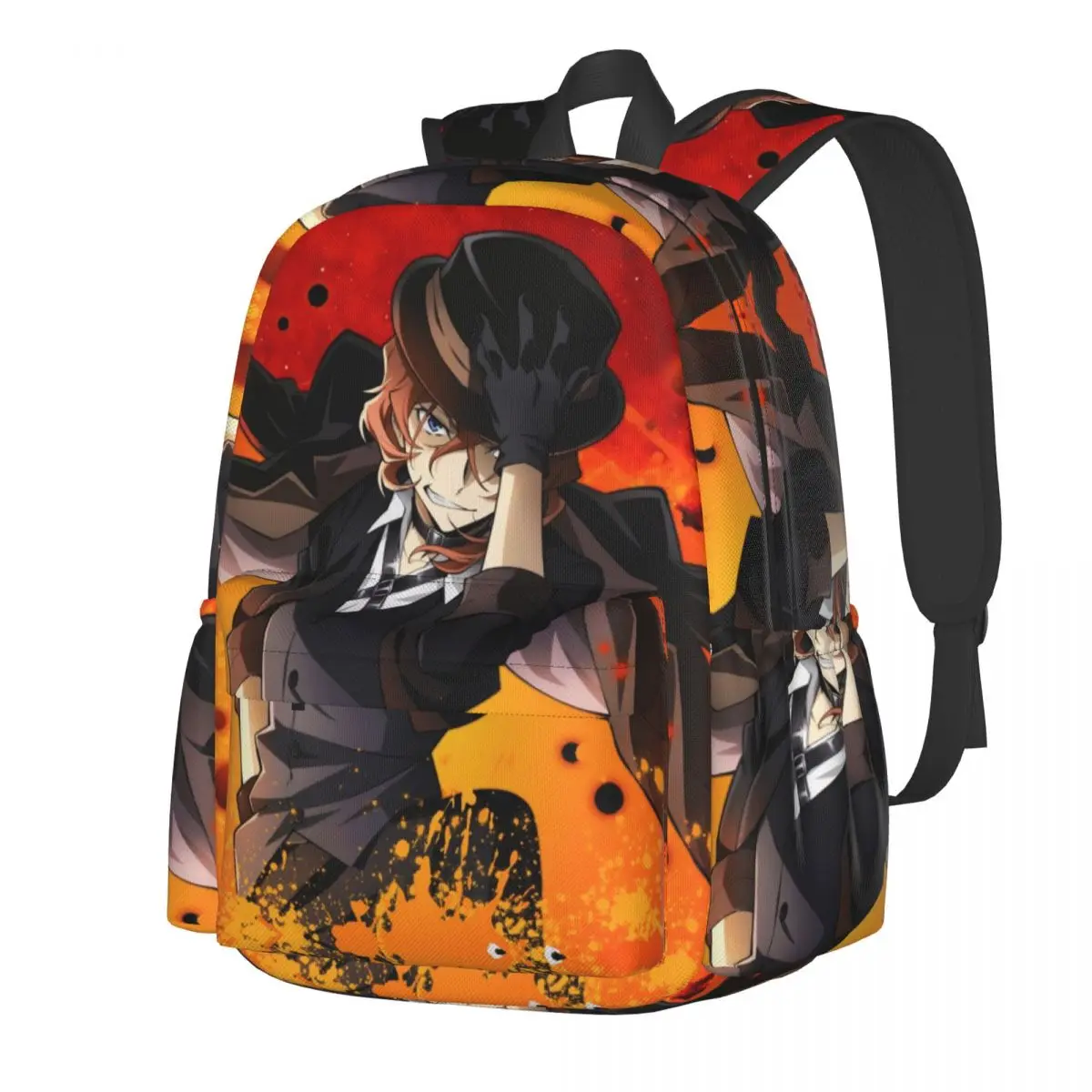 

Chuuya Nakahara BSD Backpack Anime Funny Men Polyester Cycling Backpacks Breathable Streetwear High School Bags Rucksack