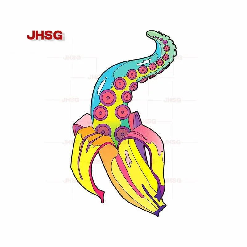 

Creative Octopus Legs Colorful Banana Pattern Waterproof Car Stickers Personalized Motorcycle Decals Car Decorative Accessories