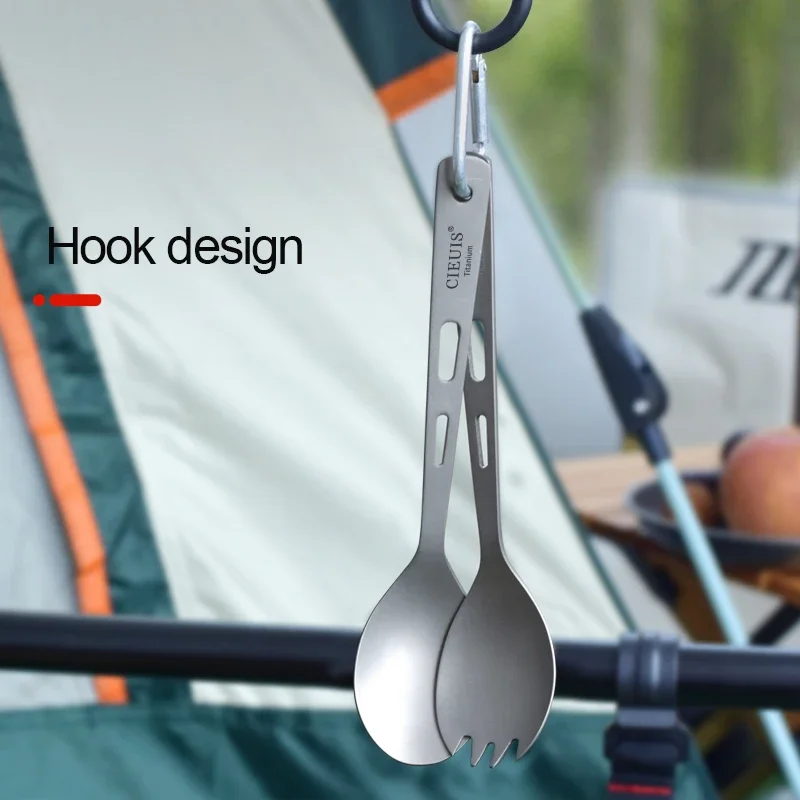Cieuis титановые столовые приборы многоразовая ложка набор споров легкая столовая