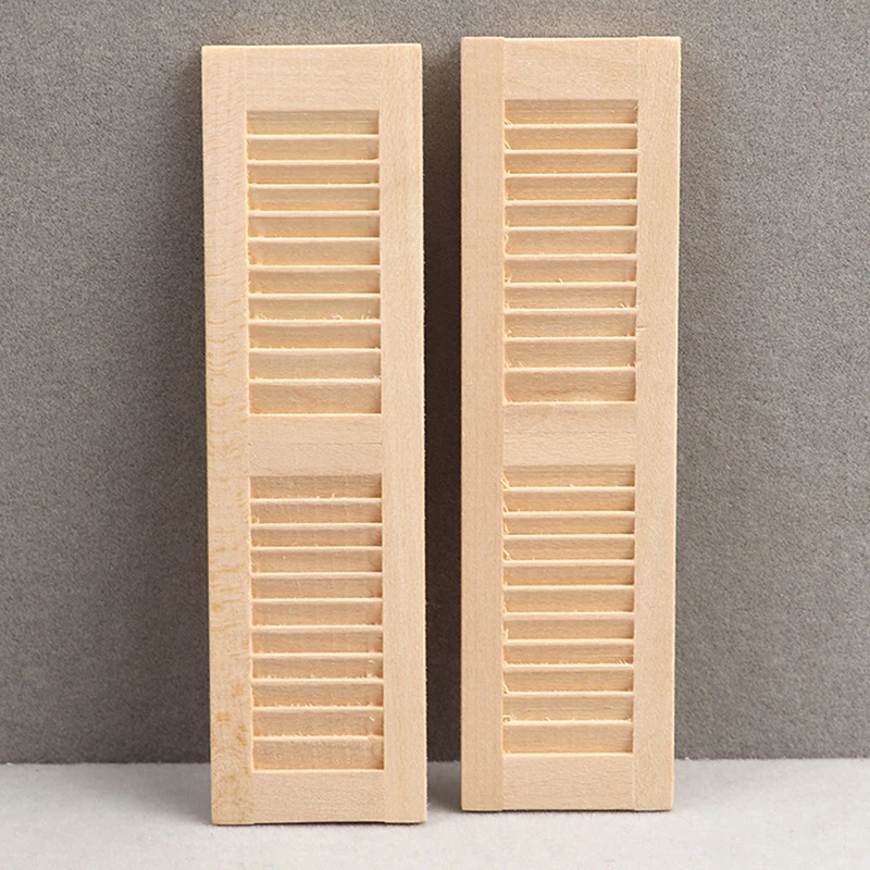 

Handmade 1:12 Miniature Dollhouse Wooden Shutters DIY Window Furniture Accessories Toys for Children