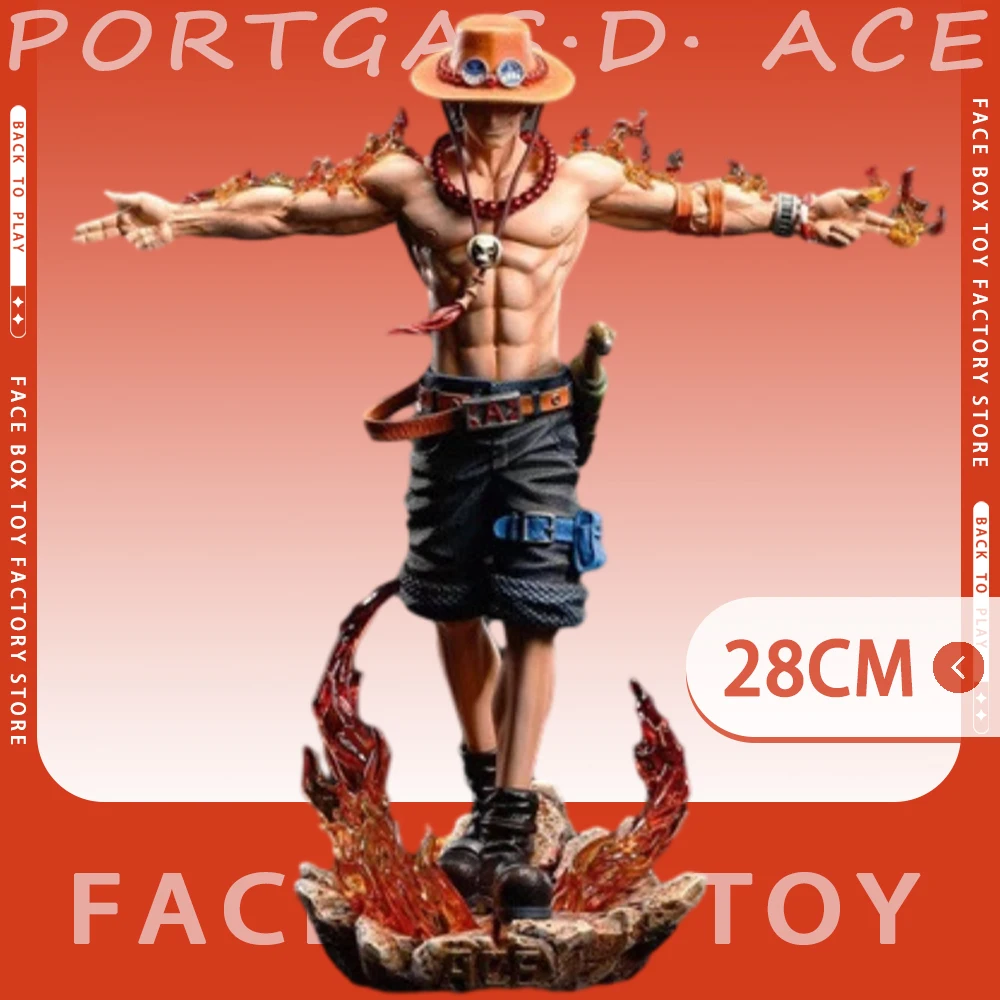 

28cm One Piece Anime Figures Portgas D Ace Action Figure Fire Fist Ace Figurine PVC Statue Model Collectible Decoration Toy Gift
