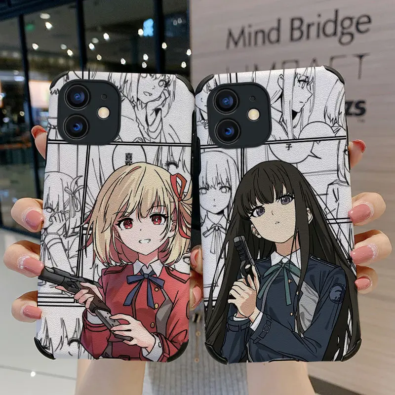 

Lycoris Recoil Phone Case Anime for IPhone 11 12 13 Pro Max X XS Max XR Protection Cover Silicone Phone Casees Nishikigi Chisato