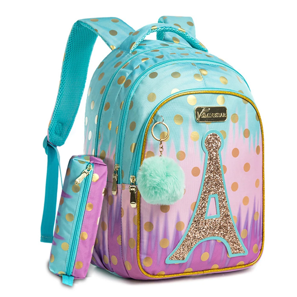 Bikab School Bag Backpack for Kids Backpacks for School Teenagers Girls Sequin Tower School Bags for Girls Girls School Supplies
