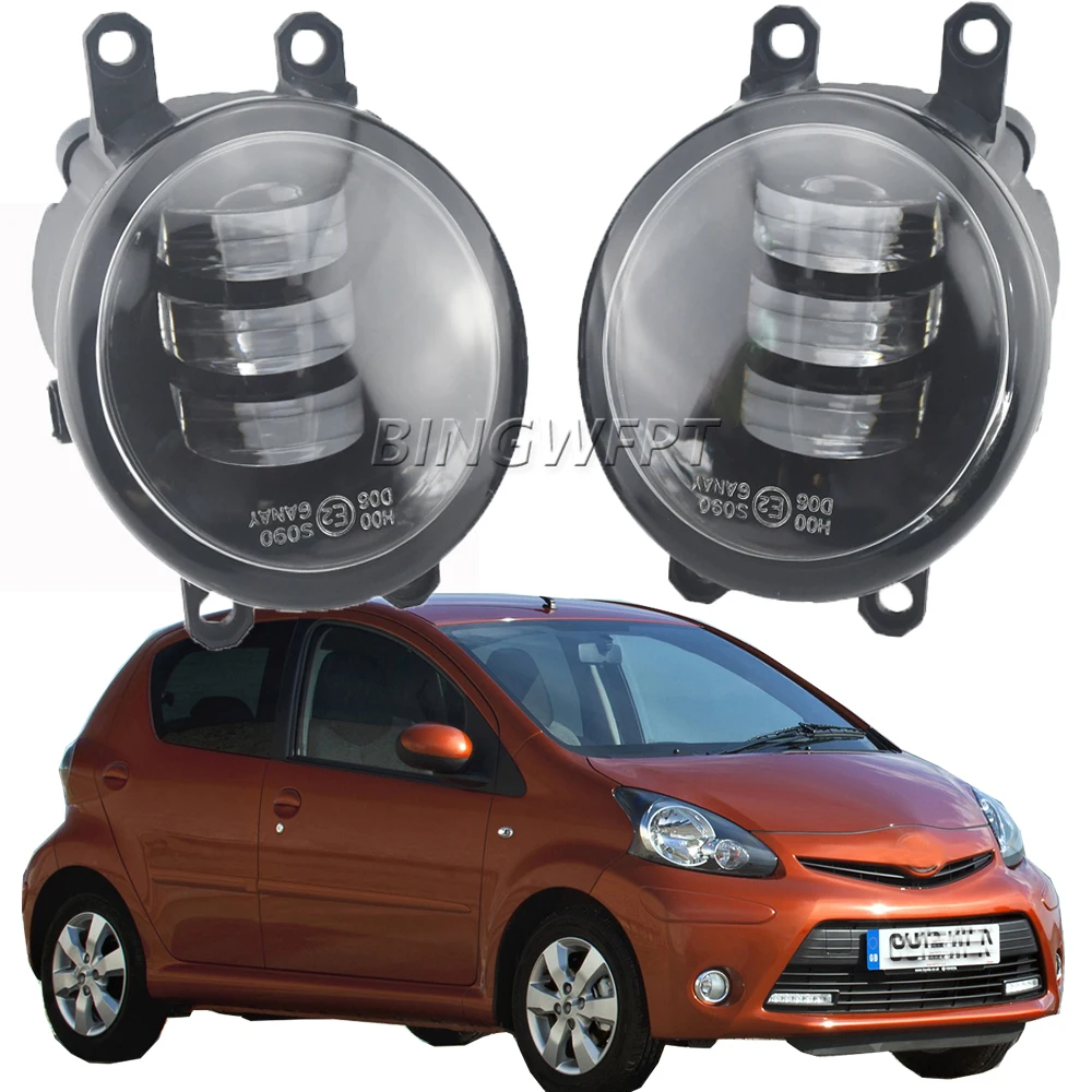 

2PCS/LOT Car Front Bumper Fog Light Assembly For Toyota Aygo (_B4_) 2014-18 LED Fog Daytime Running Lamp DRL H11 12V Fog Lights