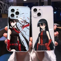 akame ga kill anime phone case for iphone 13 12 11 8 7 plus mini x xs xr pro max transparent soft