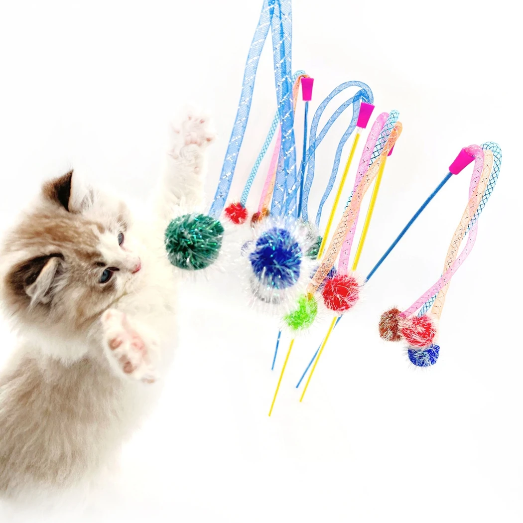 

1PCS Random Color Cat Toys Pet Teaser Wand Toy Cat Interactive Toy Funny Long Kitten Teasing Stick Rod Pet Cat Supplies