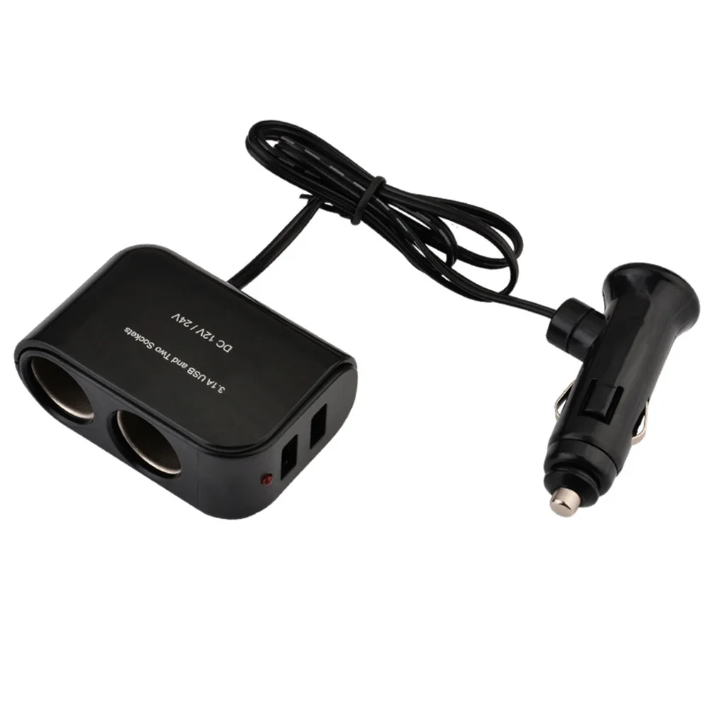 

Горячий универсальный USB 2-полосный автомобильный прикуриватель + светодиодный выключатель света 12 В/24 В автоматический разветвитель зарядное устройство адаптер автомобильного прикуривателя