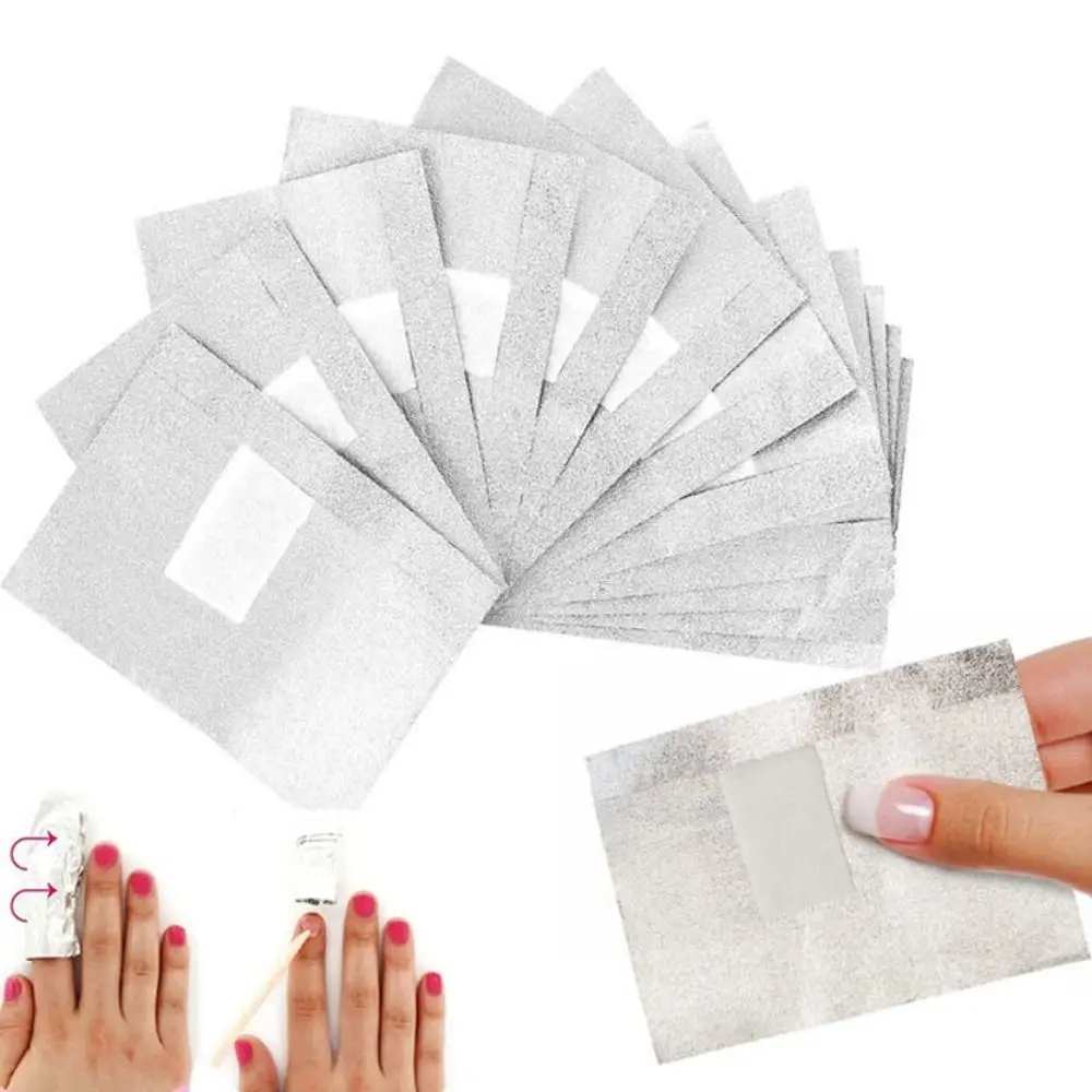 

100Pcs Aluminium Foil Nail Art Soak Off Polish Nail Removal Wraps Towel Gel Remover Manicure Tool