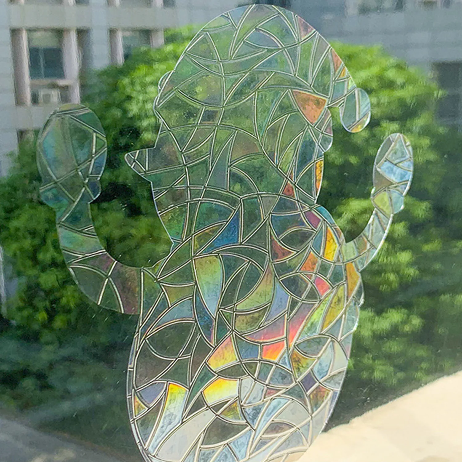 Наклейки со стеклянными элементами снежинка лось Санта искусственный ПВХ