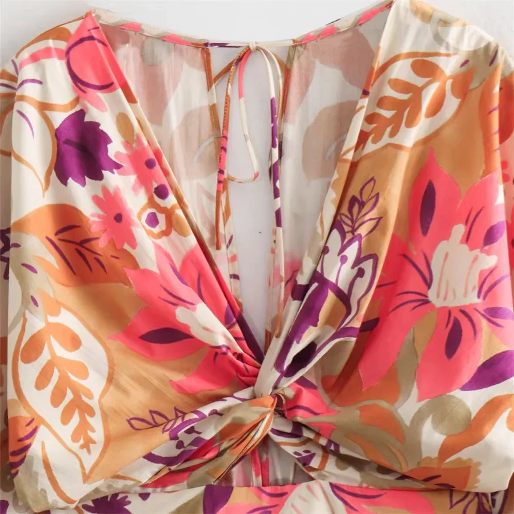 Новинка 2024 женское модное и повседневное приталенное платье sunmer с V-образным