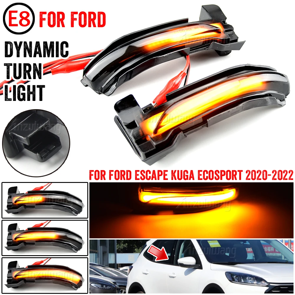 Dinamik flaşör için Ford Kuga Escape 2019 2020 2021 2022 LED dönüş sinyali akan ayna ışık