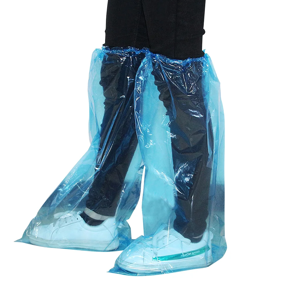 

20 Pairs Tall Boot Covers Winter Shoes Disposable Outdoor Plastic Protector Footmuff