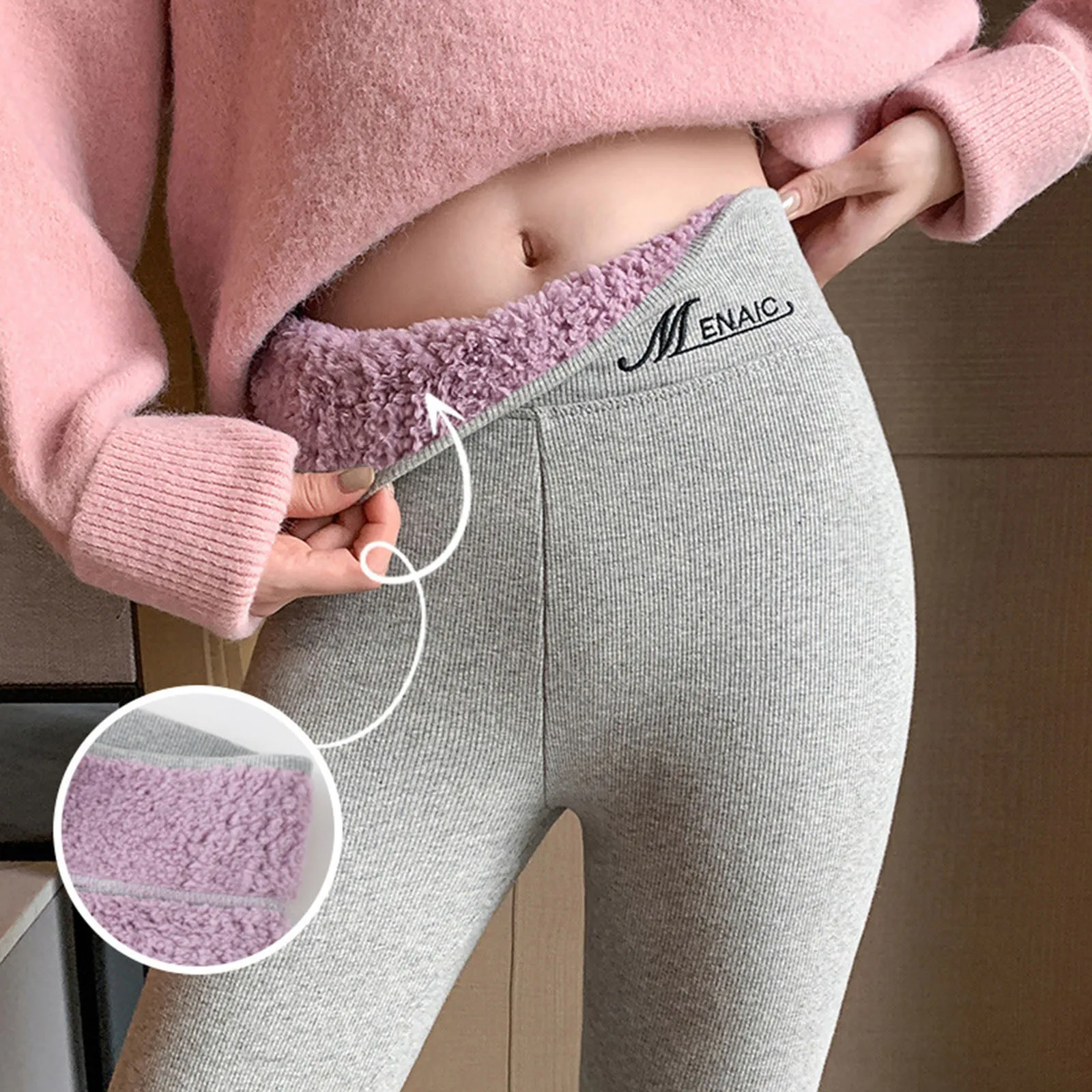 

Winter Women Leggings Velvet Warm Pants Hight Waist Leggings Women Solid Color Legging Comfortable Keep Warm Stretchy Legging