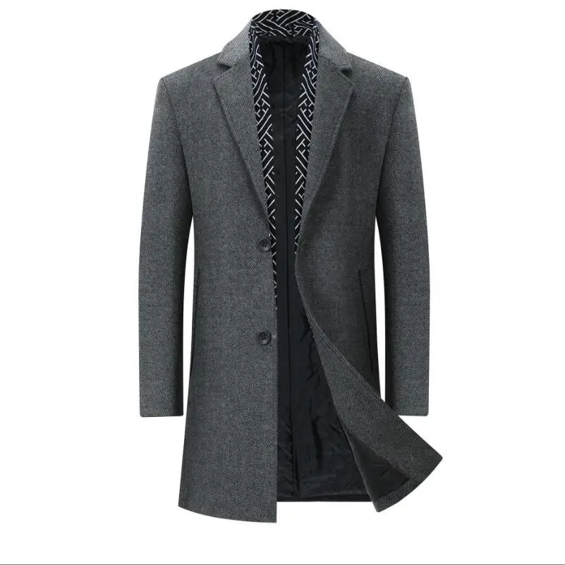 

Men Wool Blends Coats Autumn Winter New Slim Fit High Quality Men's Wool Coats Wool Blends Long Section Coat Male