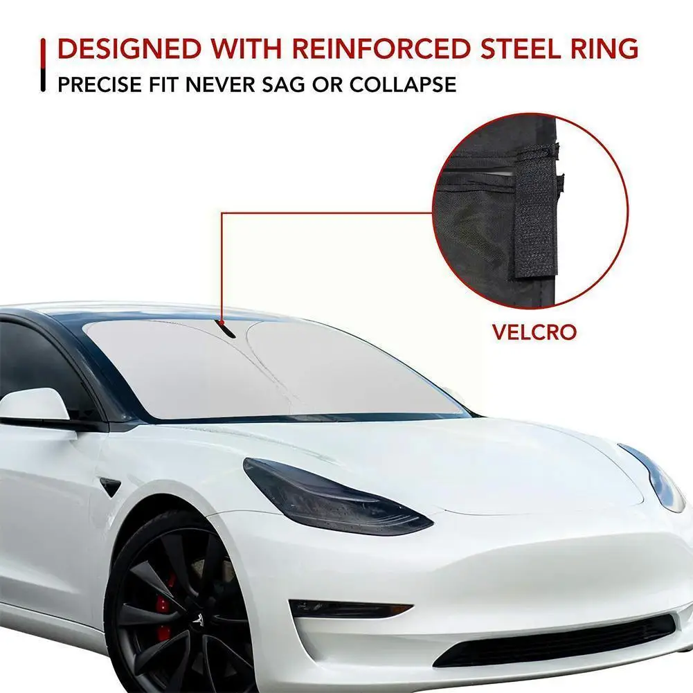 

Auto Windshield Sun Shade Blocks UV Rays Protector Foldable Sunshade for Tesla Model Y 3 2017-2022 Car Accessories New Para M3J3