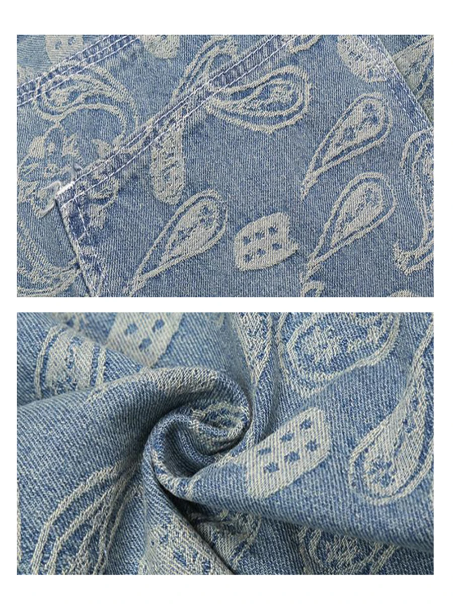 Cashew Flower Print Loose Straight Fit Jeans Men Women Y2K Baggy Pants Hip Hop Style Streetwear Hot Sale Mens Pants clothes