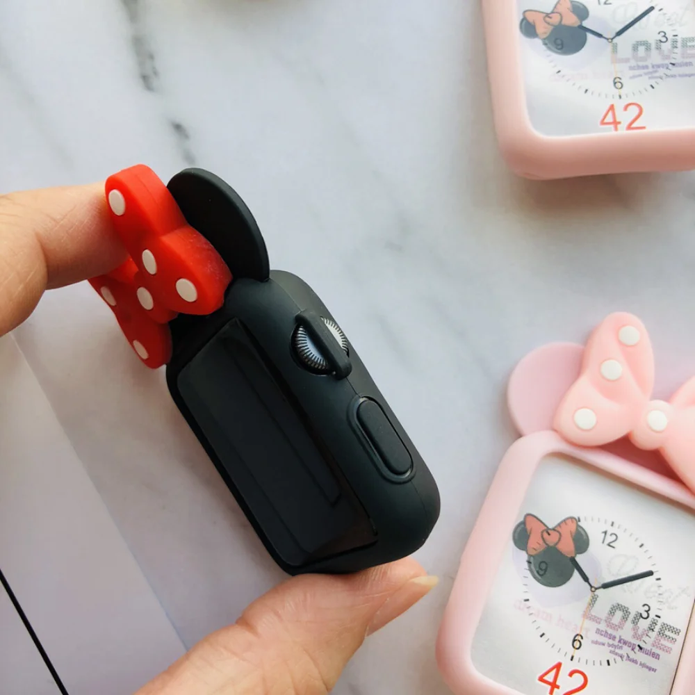 Cute Cartoon Protective Case  for Apple Watch 41 45mm 40 44mm 38 42mm Soft Silicone Cove Bumper for Apple Watch 8 7 6 5 4 Se 3 2