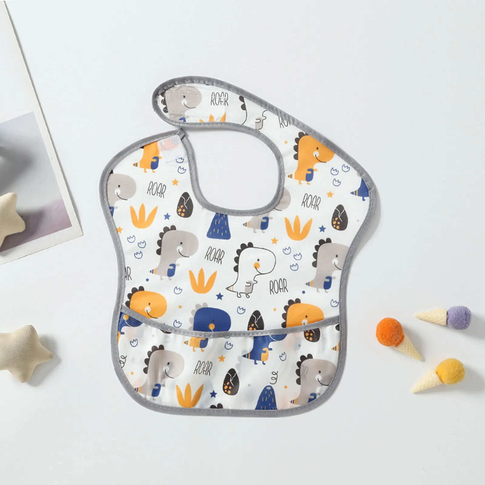 

1pcs Baby Bibs Tpu Waterproof Feeding Bibs Unisex Washable Fashion Bibs For Girls & Boys Stain And Odor Resistant