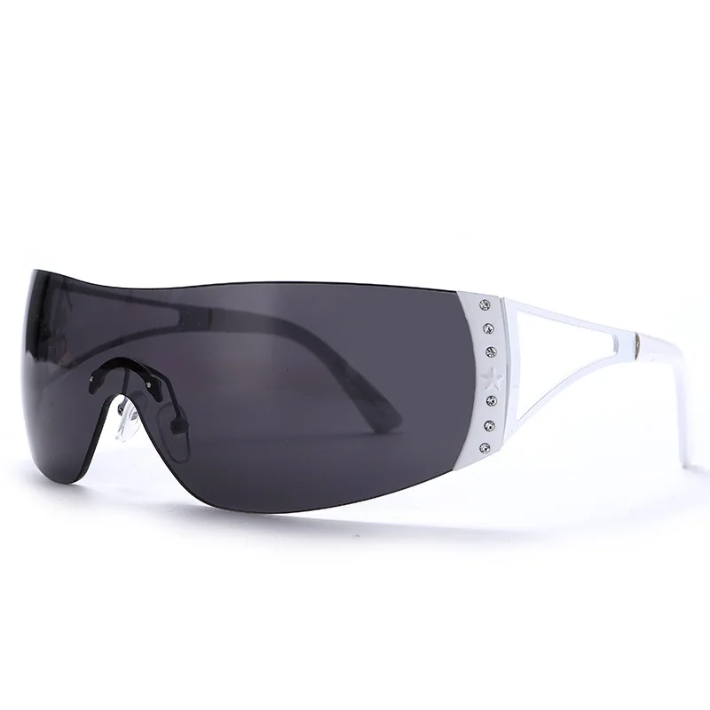 

New Rimless Y2K Technology Sense Fashion Sports Mirror Pentagram Ladies Trendy Future Wind Millennium Sub Sunglasses