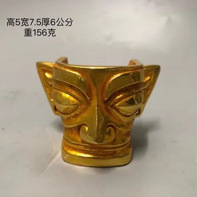 

Perfect Gold-Plated Bronze Mask Decoration