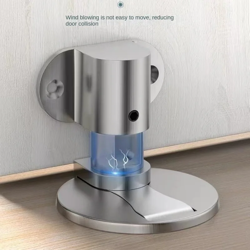 

Strong magnetic stainless steel door stopper without perforated door stopper resistance invisible floor suction