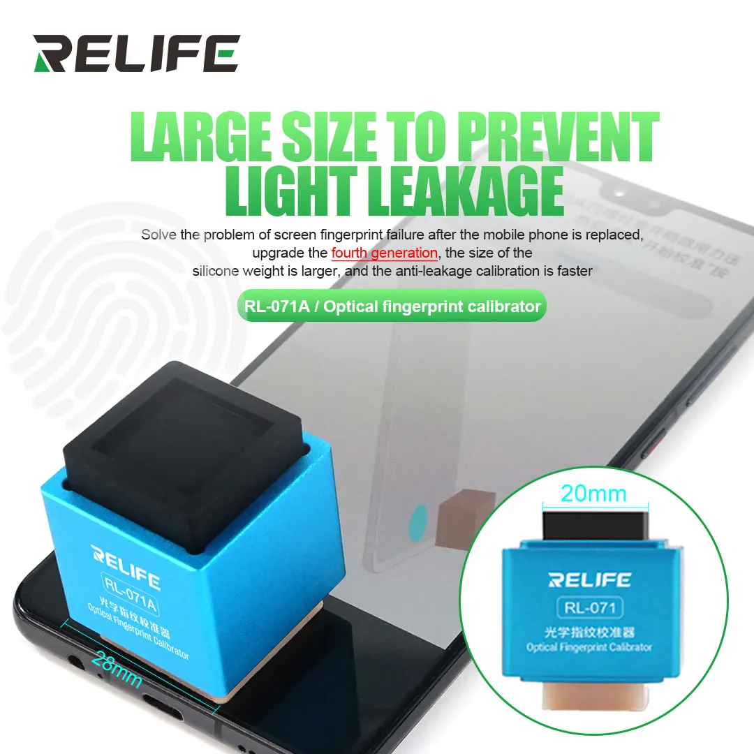 

Relife RL-071 RL-071A Android Fingerprint Calibrator for HUAWEI XIAOMI OPPO Android Phone Optical Fingerprint Calibrator Tools