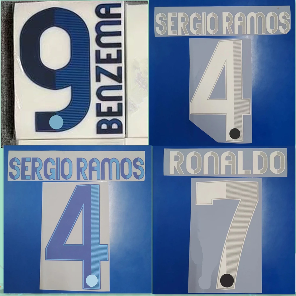 Супер Ретро 2012 2013 Роналдо Бензема сергио рами ozil номер шрифтов, нашивки горячего тиснения значки