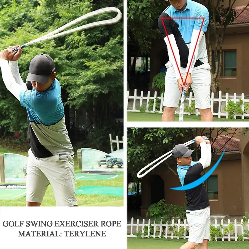 

1pcs PU Golf Swing Exerciser Rope Elastic Golf Training Action Portable Durable Aids Sporting Rope Corrective Accessories U0E1