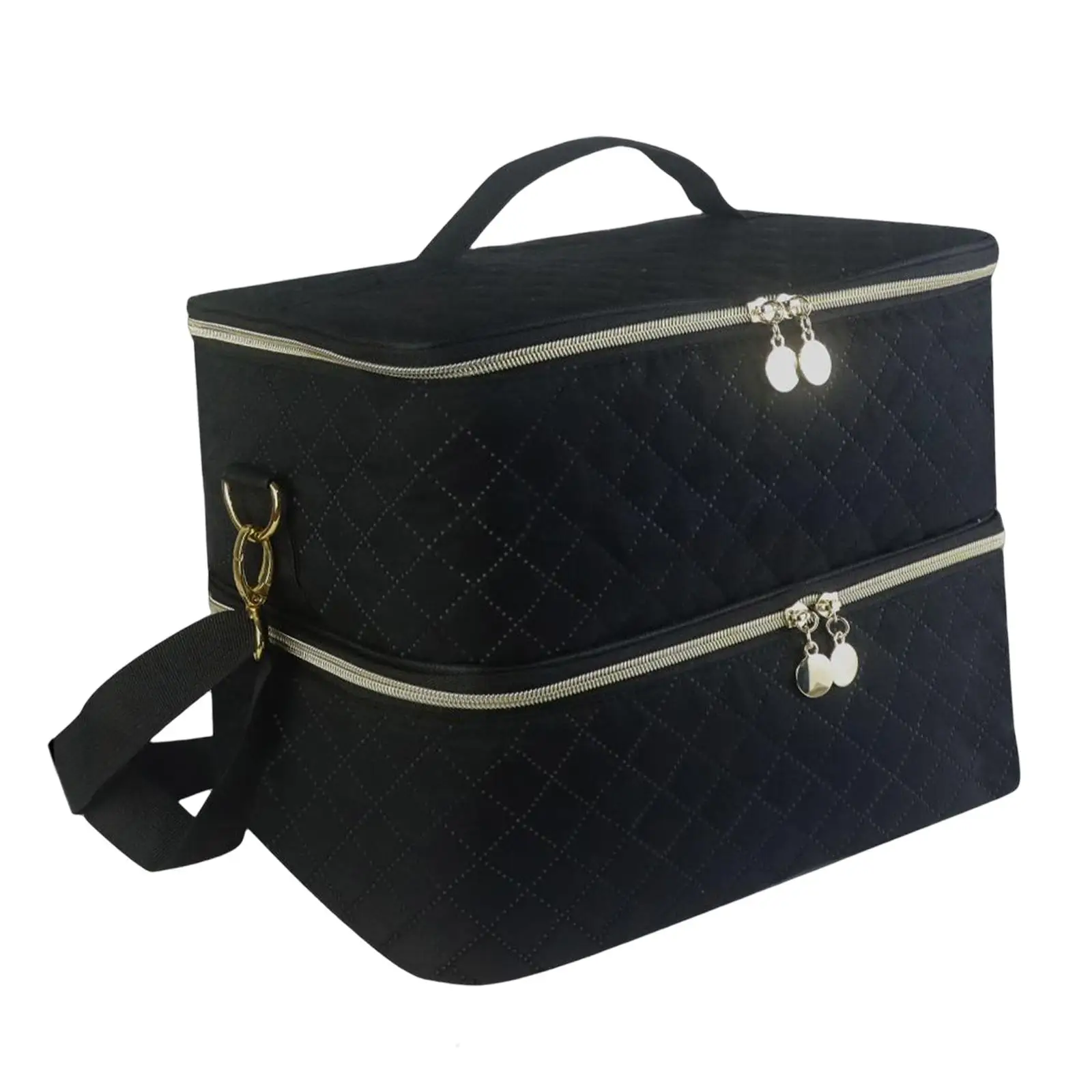 

Double Layer Nail Polish Storage Bag Black Holds 40 Bottles Portable Handbag Box Carrying Case for Nail Polish Manicure Sets