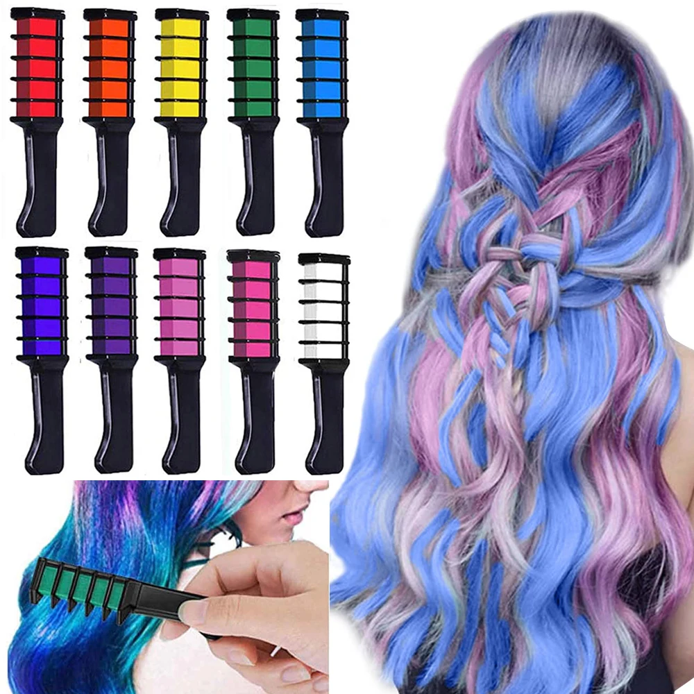 Comb Mini Chalks Crayons New Design Disposable Temporary Hair Color Brush Women Styling Hair Dye Accessories