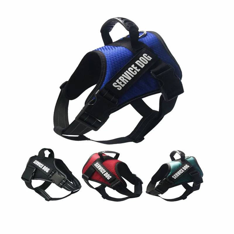 

Reflective Dog Harness Vest Breathable Service Pet Dog Vests NO Pull Handle Control Dogs Leash Harness For Dog Training Walking