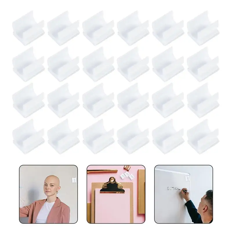 

250pcs 200Pc Whiteboard Pen Holder Clip Adhesive for Paint Brush to Stick on Desk Computer Car Bulletin Board Clipboards Drawing