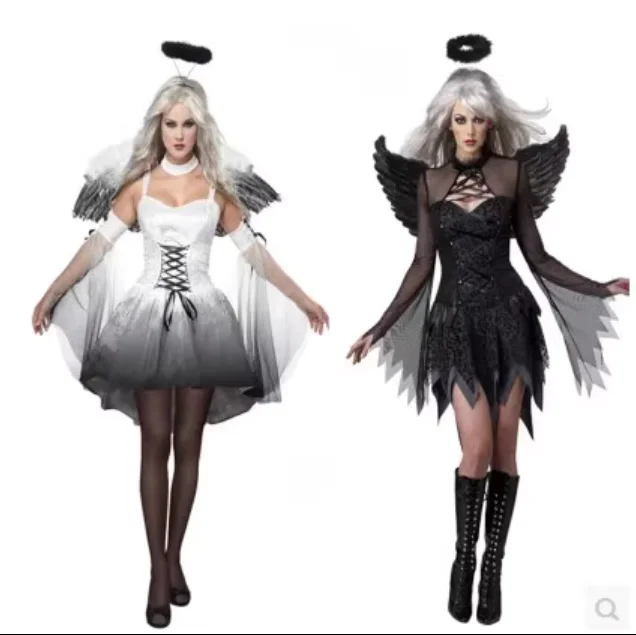 

Halloween costume vampire bride queen witch cos black demon white angel role-playing