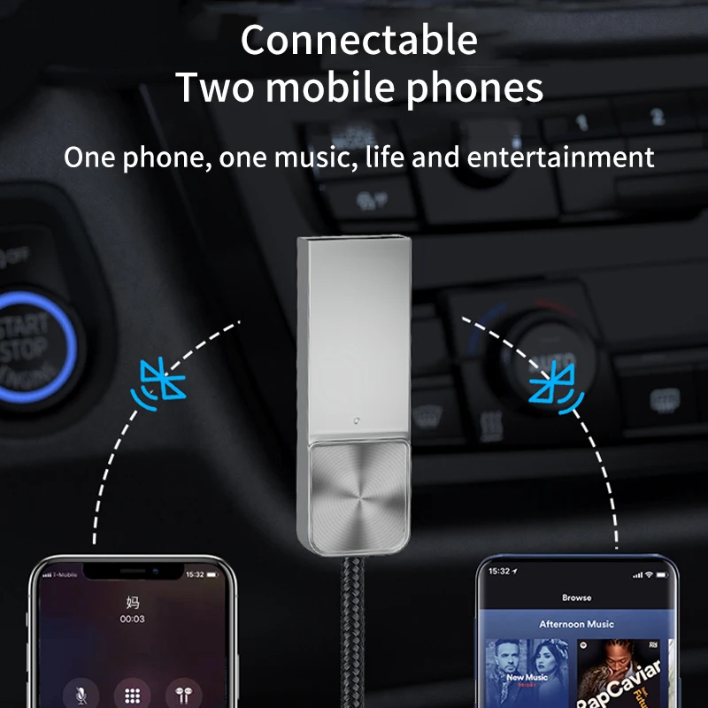 Адаптер Aux Bluetooth USB-ключ с микрофоном для автомобильного комплекта разъем 3 5 мм