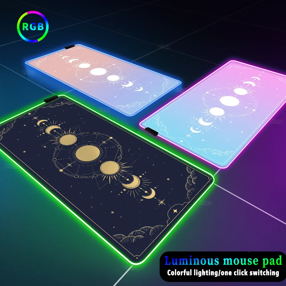Коврик для мыши с подсветкой Яркий светящийся RGB компьютерный игровой коврик