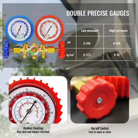 Профессиональный набор манометров 3-х ходовой