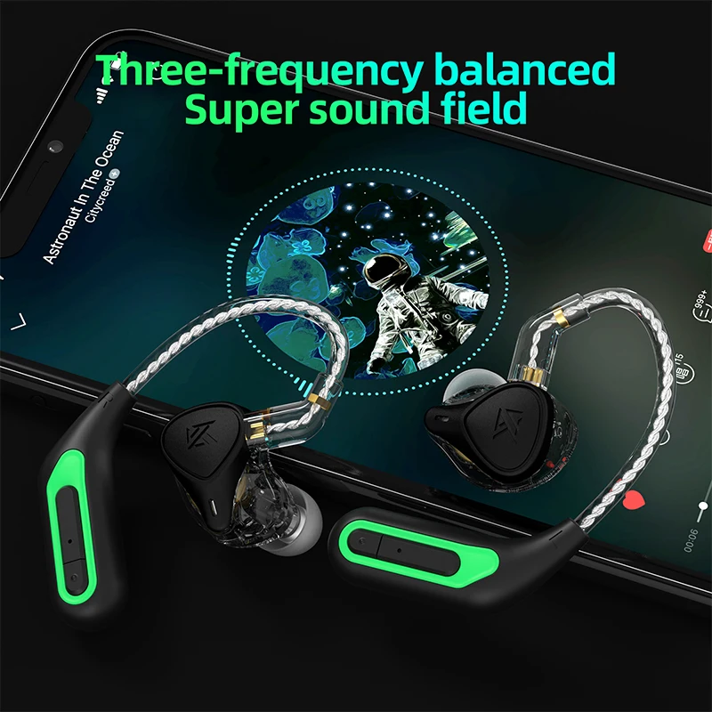 KZ AZ10 Bluetooth 5.2 Беспроводные наушники с ушным крючком улучшенный кабель Hi-Fi
