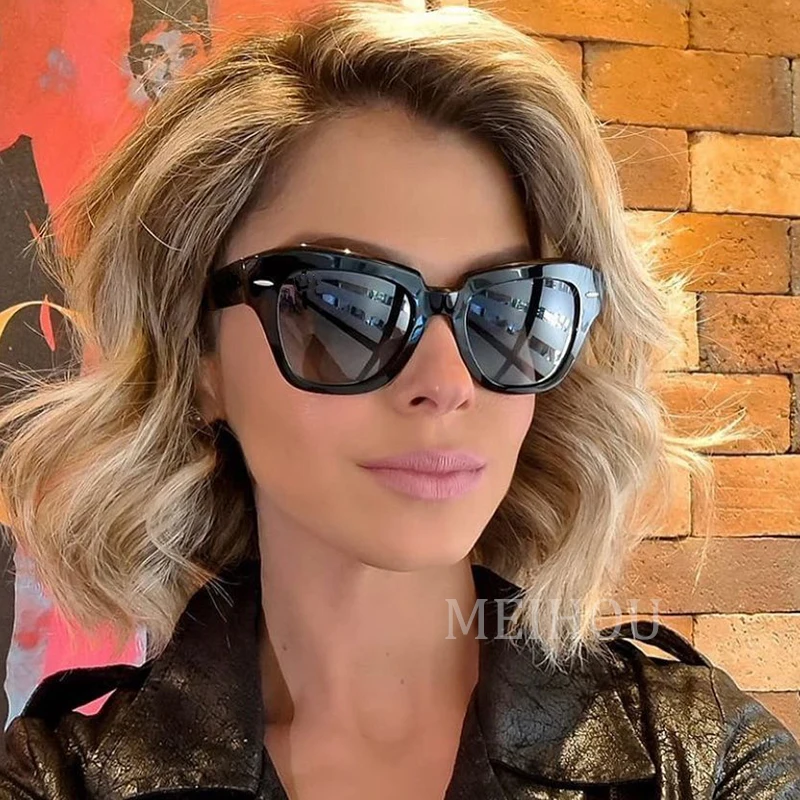 

Солнцезащитные очки «кошачий глаз» женские, модные классические брендовые Роскошные солнечные очки с заклепками в винтажном стиле, с защит...