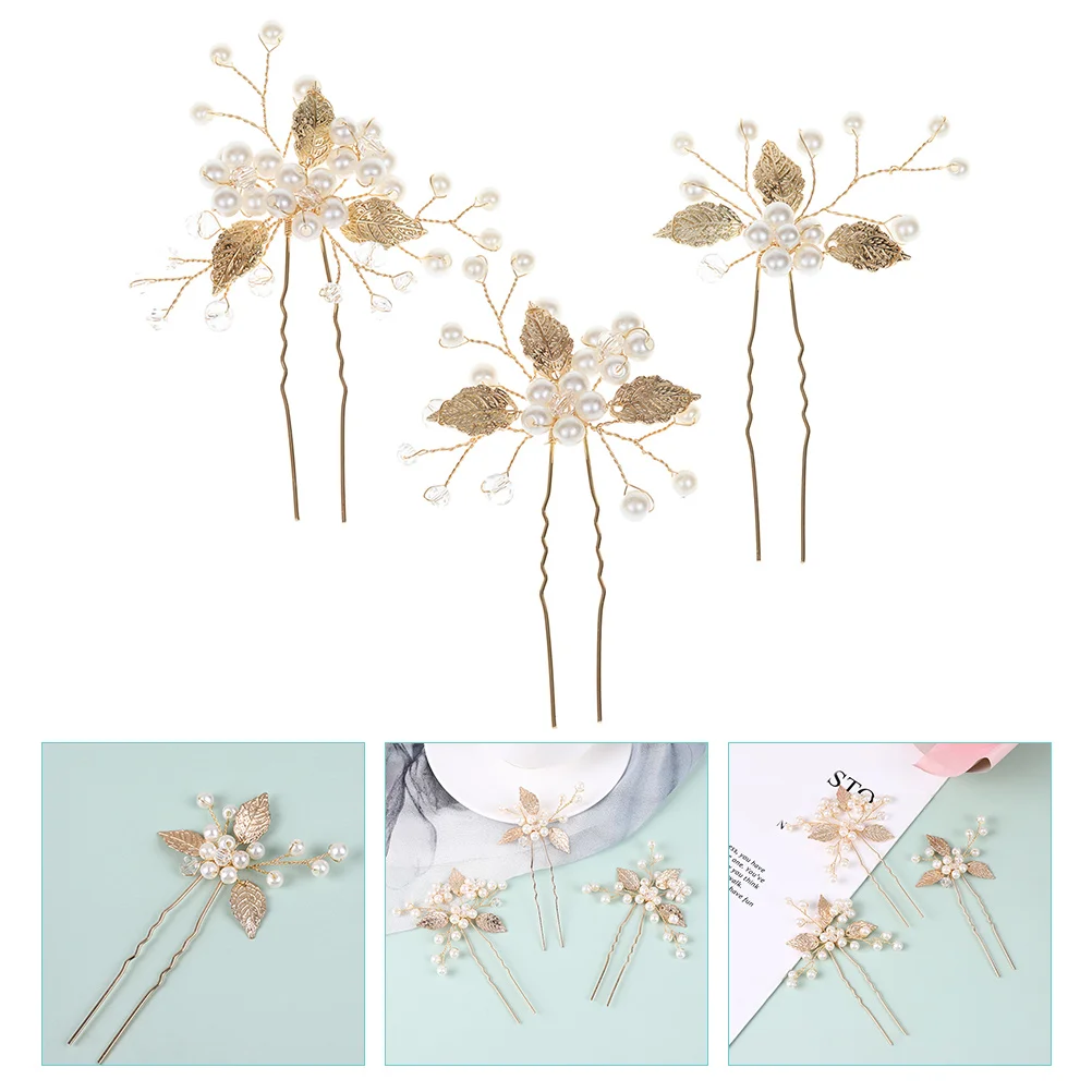 

3Pcs U Shape Flower Hair Accessories Hair Accessories For Prom Hair Decor for Women and Girls