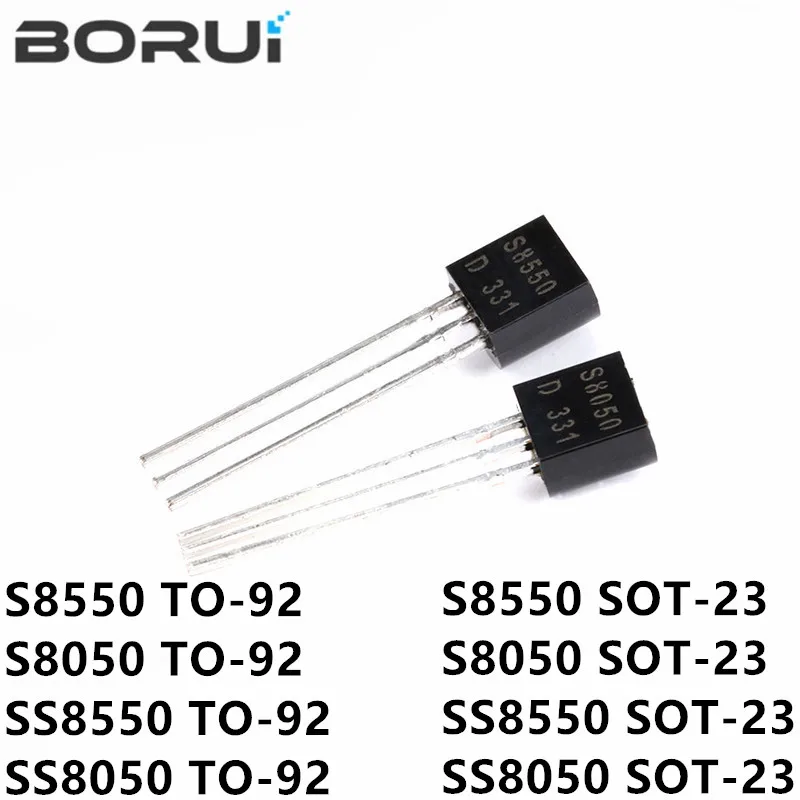100 шт. S8550 TO92 S8550D TO-92 8550 Транзистор (PNP) A 40 в S8050 SS8550 SS8050 SOT-23