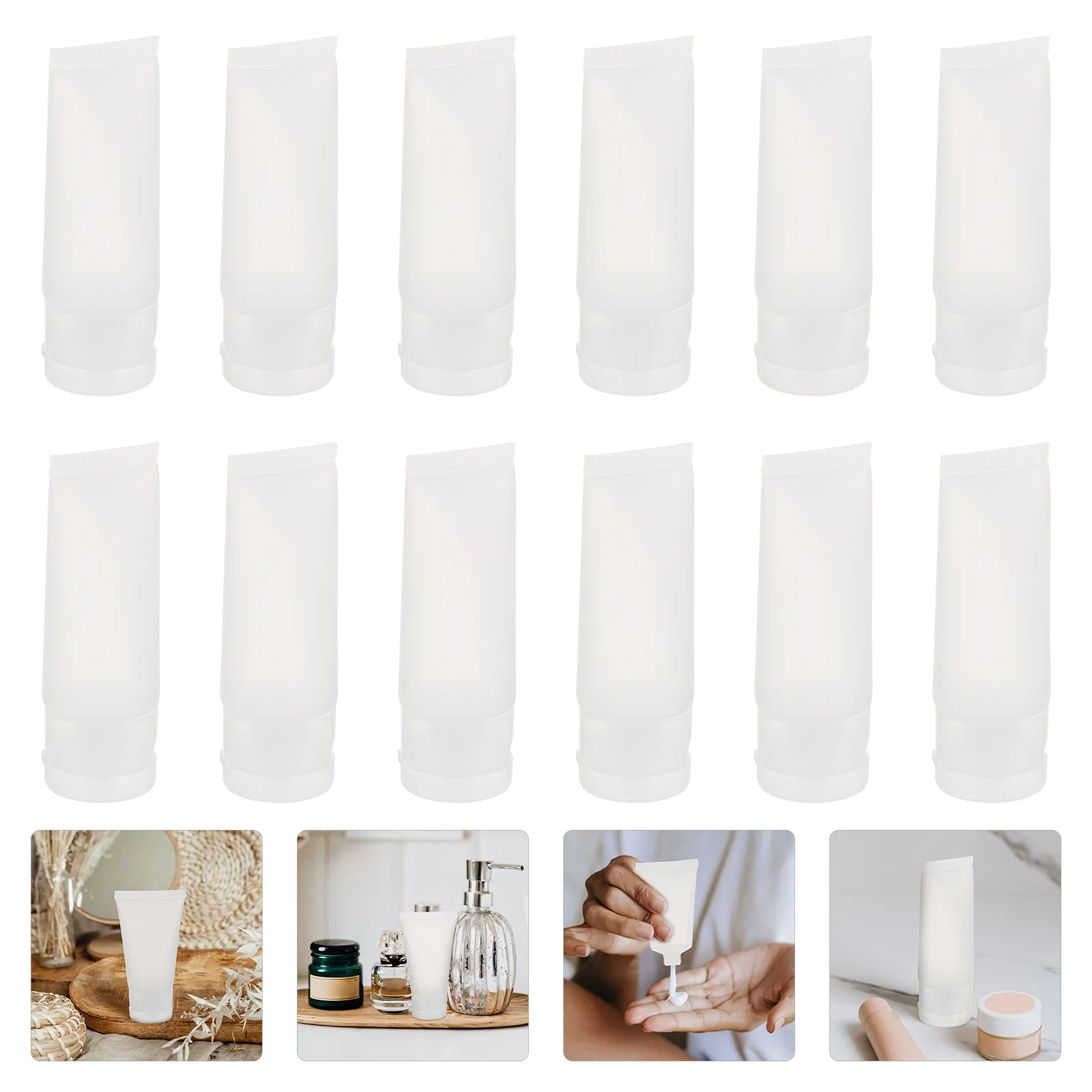 

12 Pcs Empty Shampoo Bottles Round Container Lid Empty Sample Tubes Sealable Containers Bottled Hose Sample Tube
