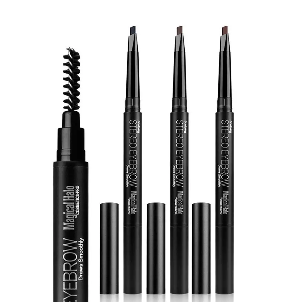 

1pc Double Head Ultra Slim Triangle Eyebrow Pencil Precise Brow Definer Long Lasting Waterproof Smudge Eyebrows Pen
