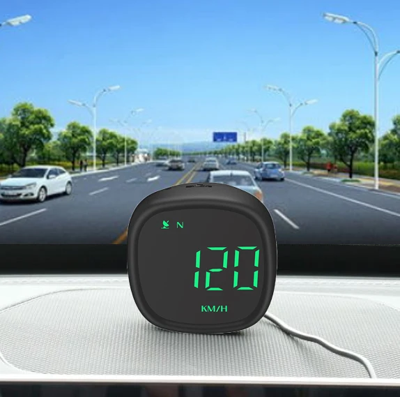 

Цифровой датчик скорости Gps HUD, прибор для измерения скорости, с компасом, будильником, часами, напоминаниями о усталости и вождении, универс...