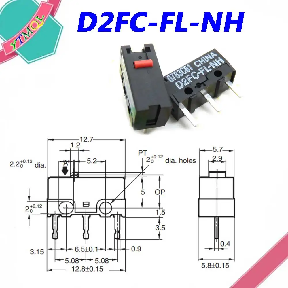 

20Pcs Mouse Micro Switch D2FC-FL-NH Mouse Button Fretting D2FC