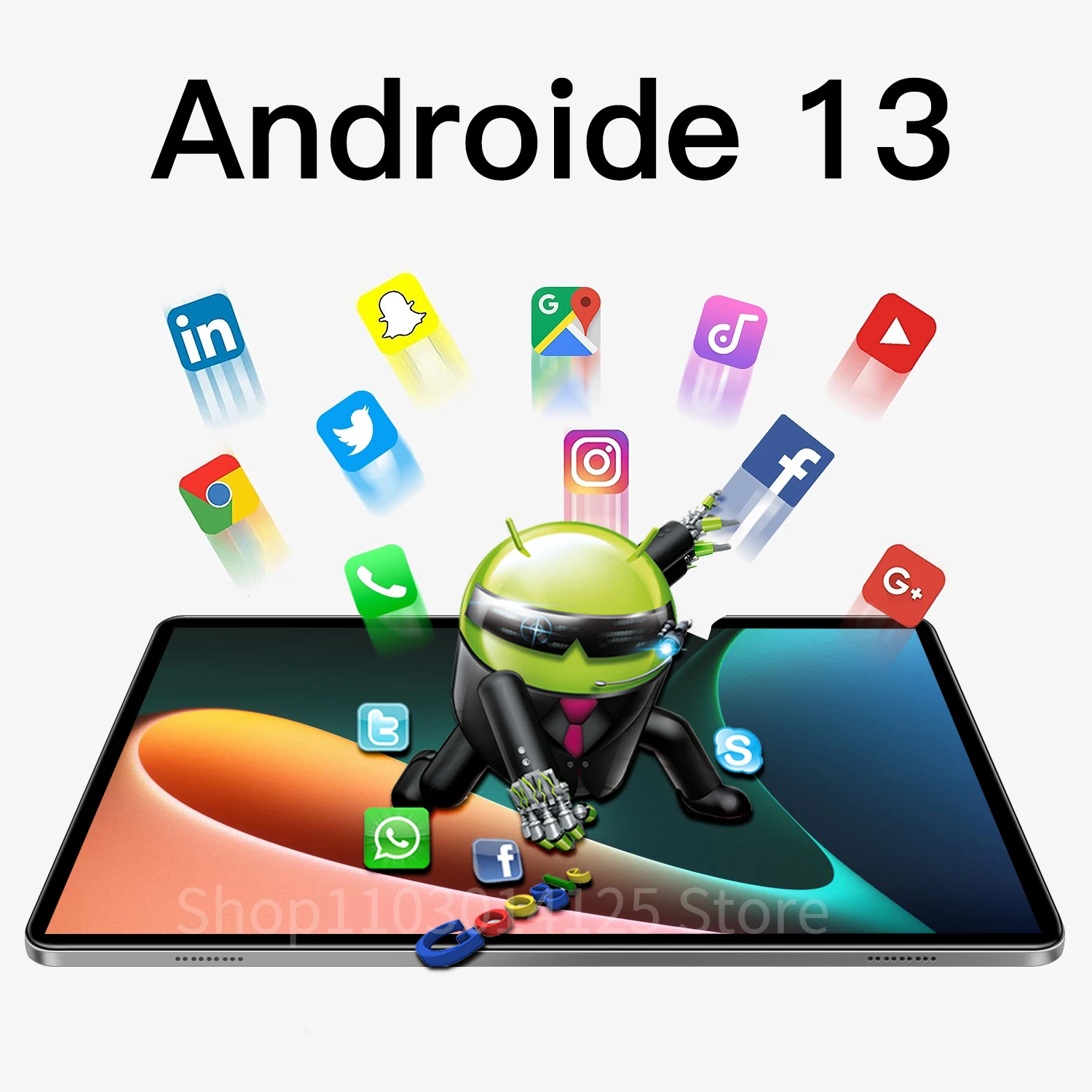 

10.1-inch Tablet 2023 New Pad5 PRO Android 13.0 12GB RAM 512TB ROM WIFI GPS Dual SIM dual standby Google Play Talk with keyboard